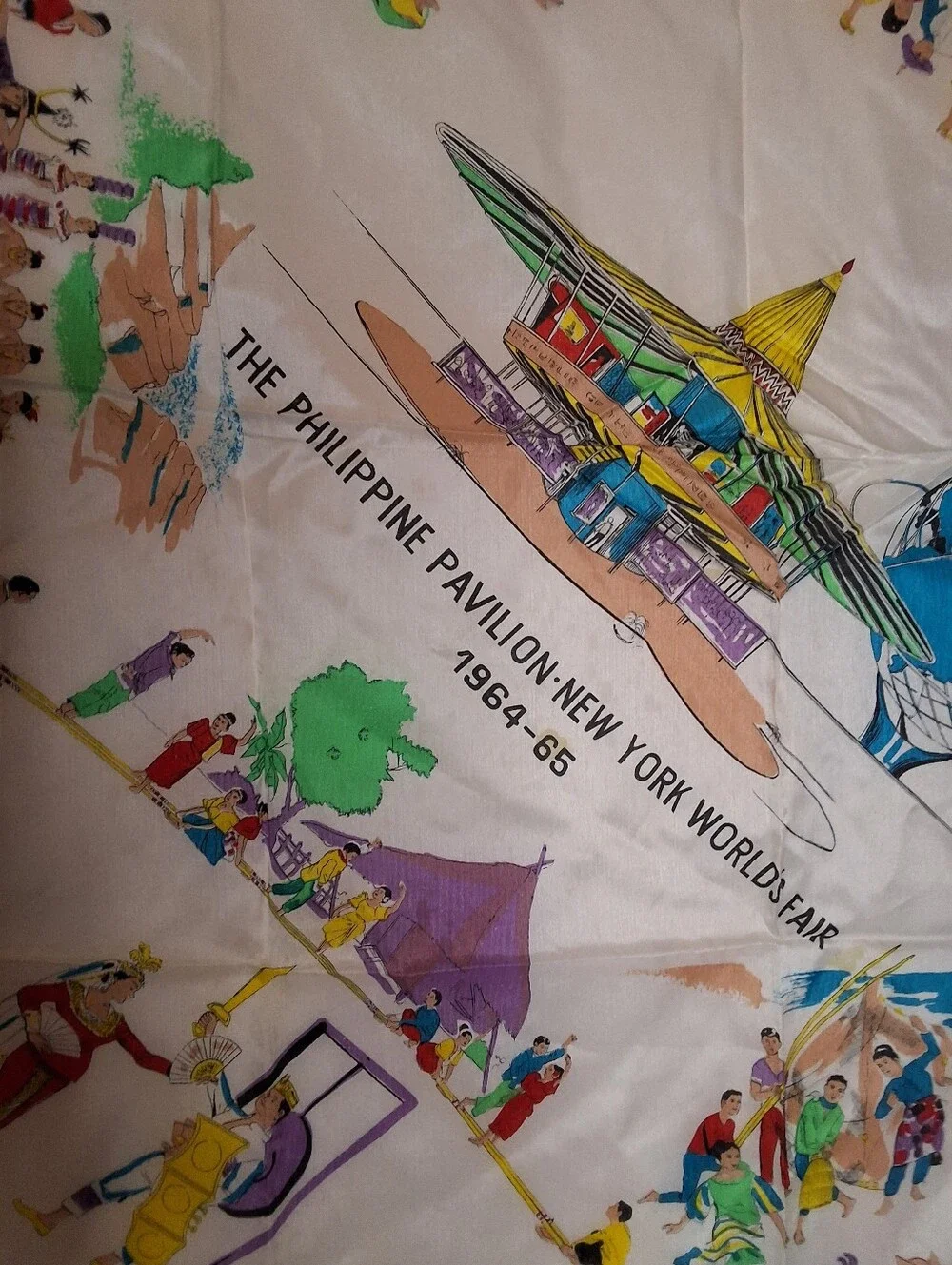 Vintage 1964 NY World’s Fair Philippine Pavilion Souvenir Scarf